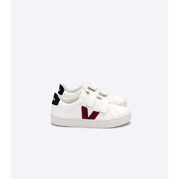 Kids' Veja ESPLAR CHROMEFREE Shoes White/Black/Red | ZA 727FDN